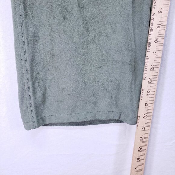 Susan Bristol Sage Green Suede 2 Piece Lounge Set Sweater Wide Leg Pants Size XL - Picture 12 of 16